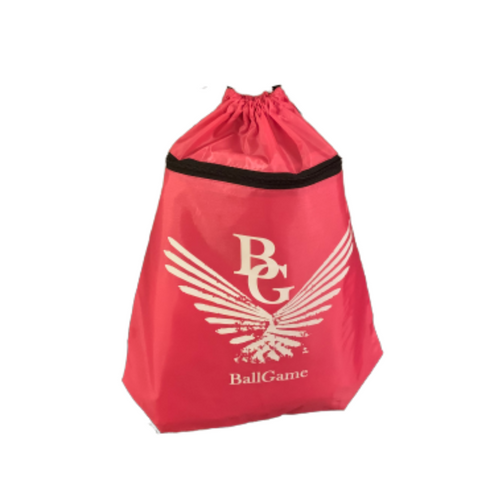Pink with White logo Drawstring Backpack