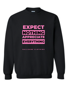 Expectations: Black with Pink Logo Sweater