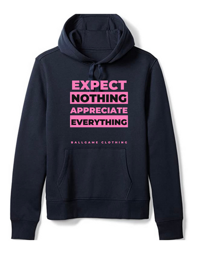 Expectations: Black with Pink Logo Hoodie