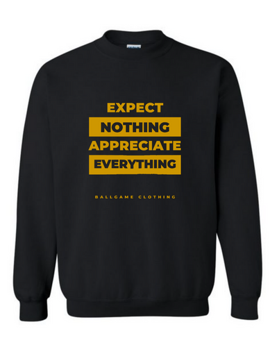 Expectations: Black with Gold Logo Sweater