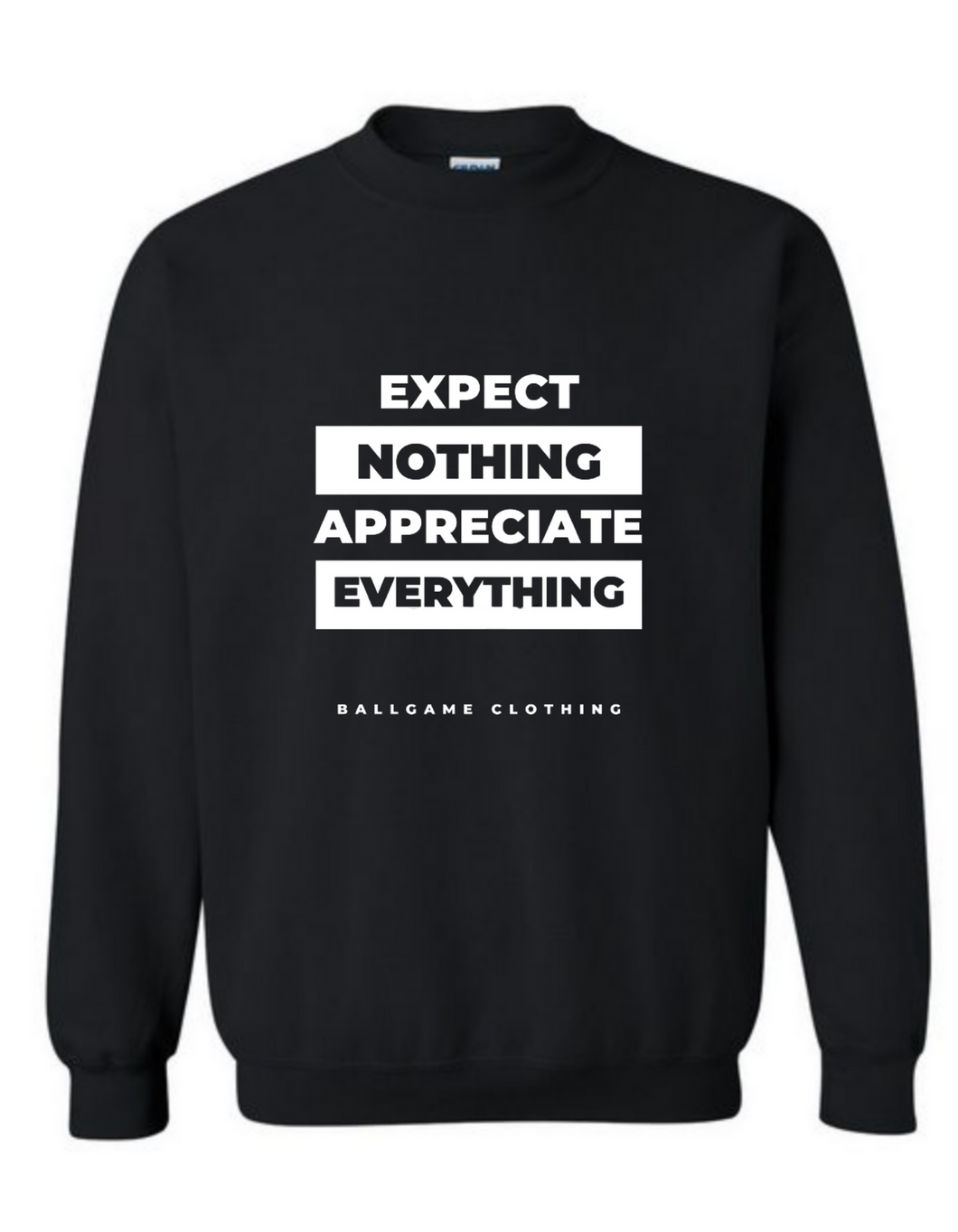 Expectations: Black with White Logo Sweater