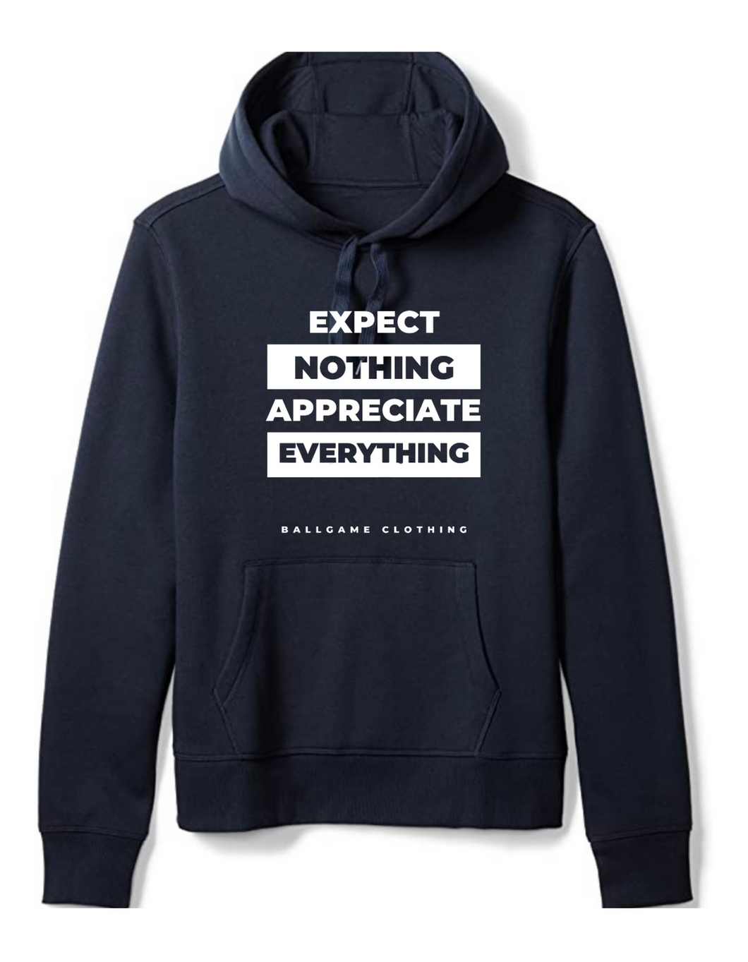 Expectations: Black with White Logo Hoodie