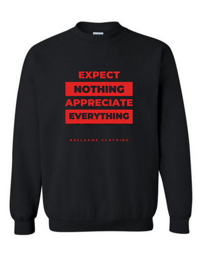 Expectations: Black with Red Logo Sweater