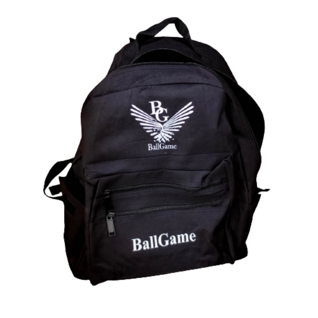 Black with White logo Backpack