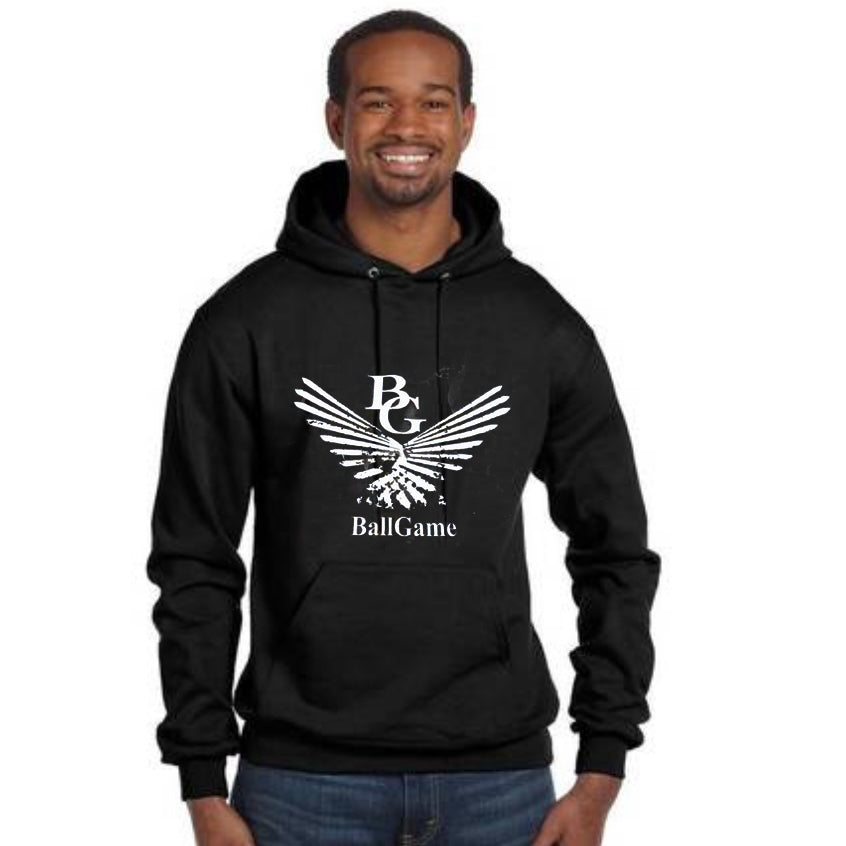 Black with White Logo Hoodie
