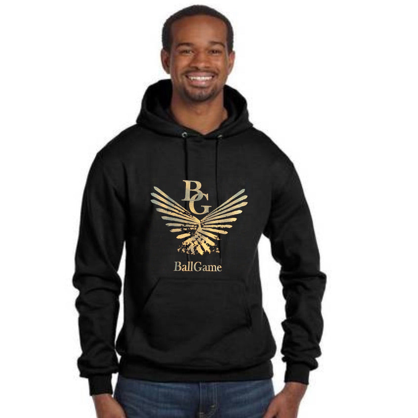 Black with Gold Logo Hoodie
